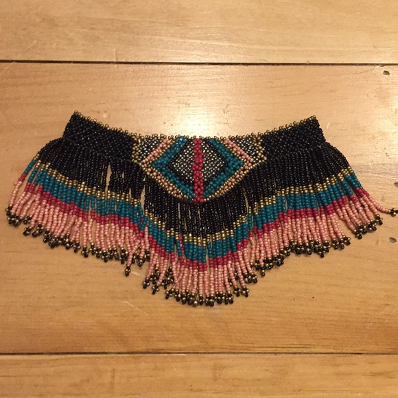 Topshop Jewelry - Topshop Freedom Beaded Fringe Choker